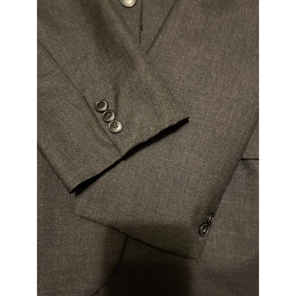 J. Crew 100 Percent wool 3 button blazer coat Dark Gray size Large